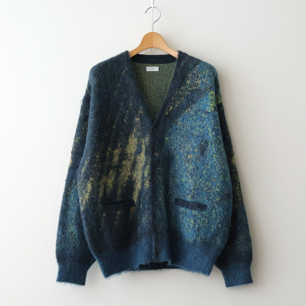 Abstract Jaquard Mohair Cardigan #GREEN [YK26SS01233S] – ciacura