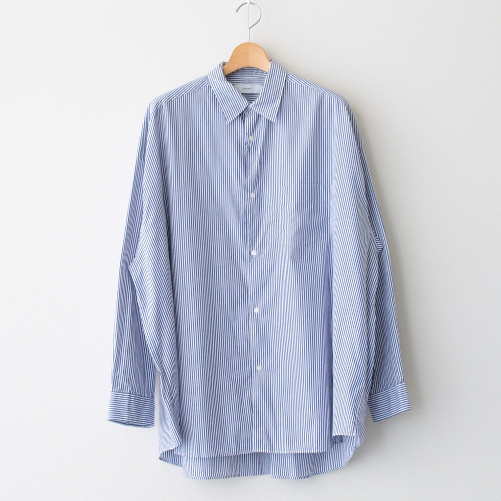 Broad L/S Oversized Regular Collar Shirt #BLUE STRIPE [GM234