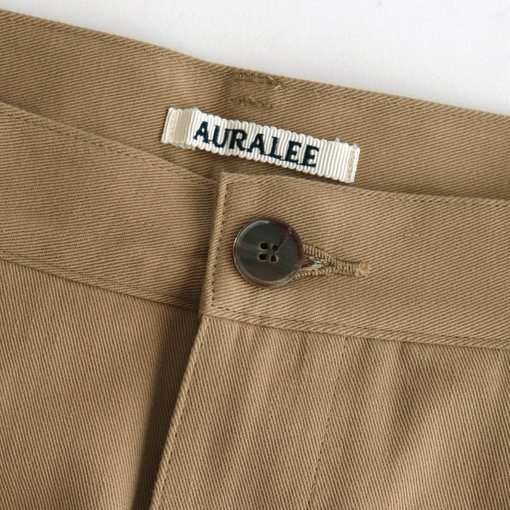 WASHED HEAVY CHINO WIDE PANTS #LIGHT BROWN [A23AP03ZC]
