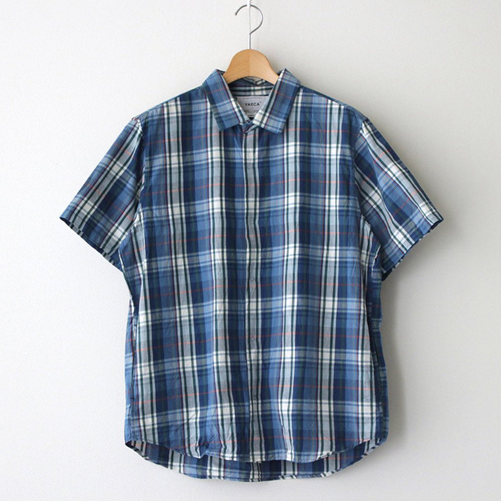 COMFORT SHIRT RELAX LONG S/S #kusaki blue check [13139]