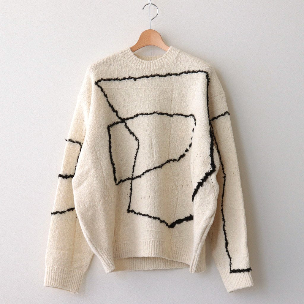 CONTINUOUS LINE EMBROIDERY SWEATER #IVORY [YK23FW0581S] – ciacura