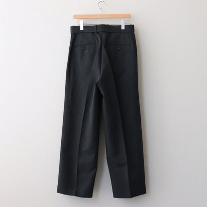 BELTED WIDE STRAIGHT TROUSERS #CHARCOAL [ST.656]