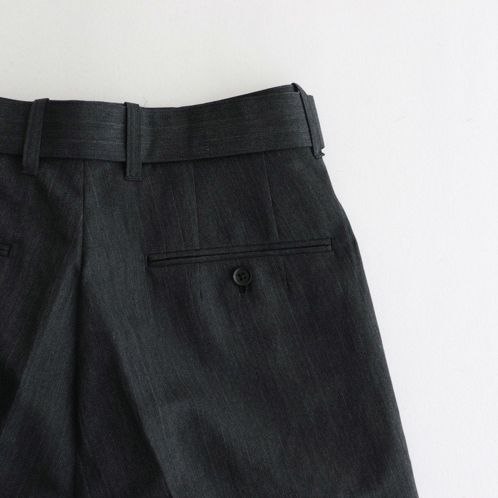 BELTED WIDE STRAIGHT TROUSERS #CHARCOAL [ST.656]