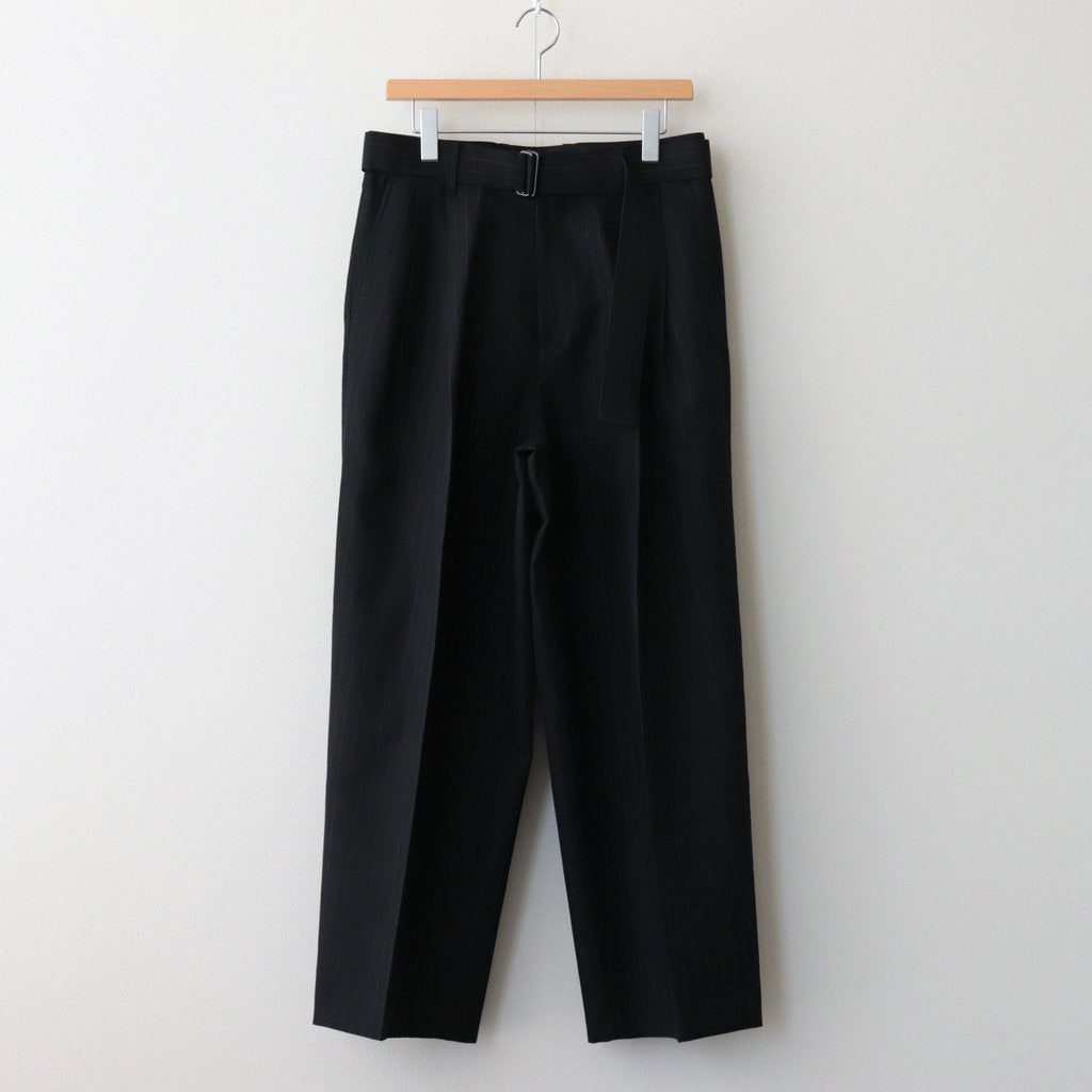 使い勝手の良い】 Belted Wide Straight Trousers スラックス - www