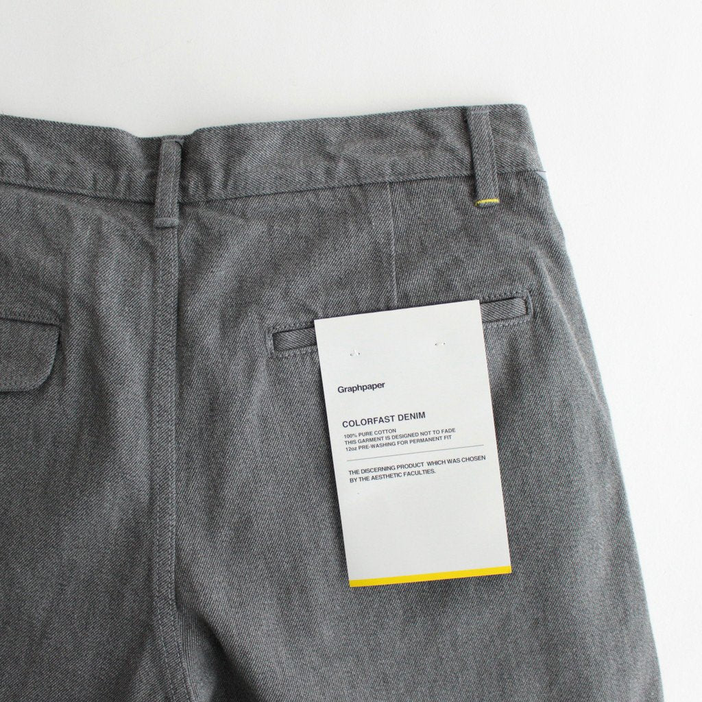 Colorfast Denim Two Tuck Pants #GRAY [GU241-40217B]