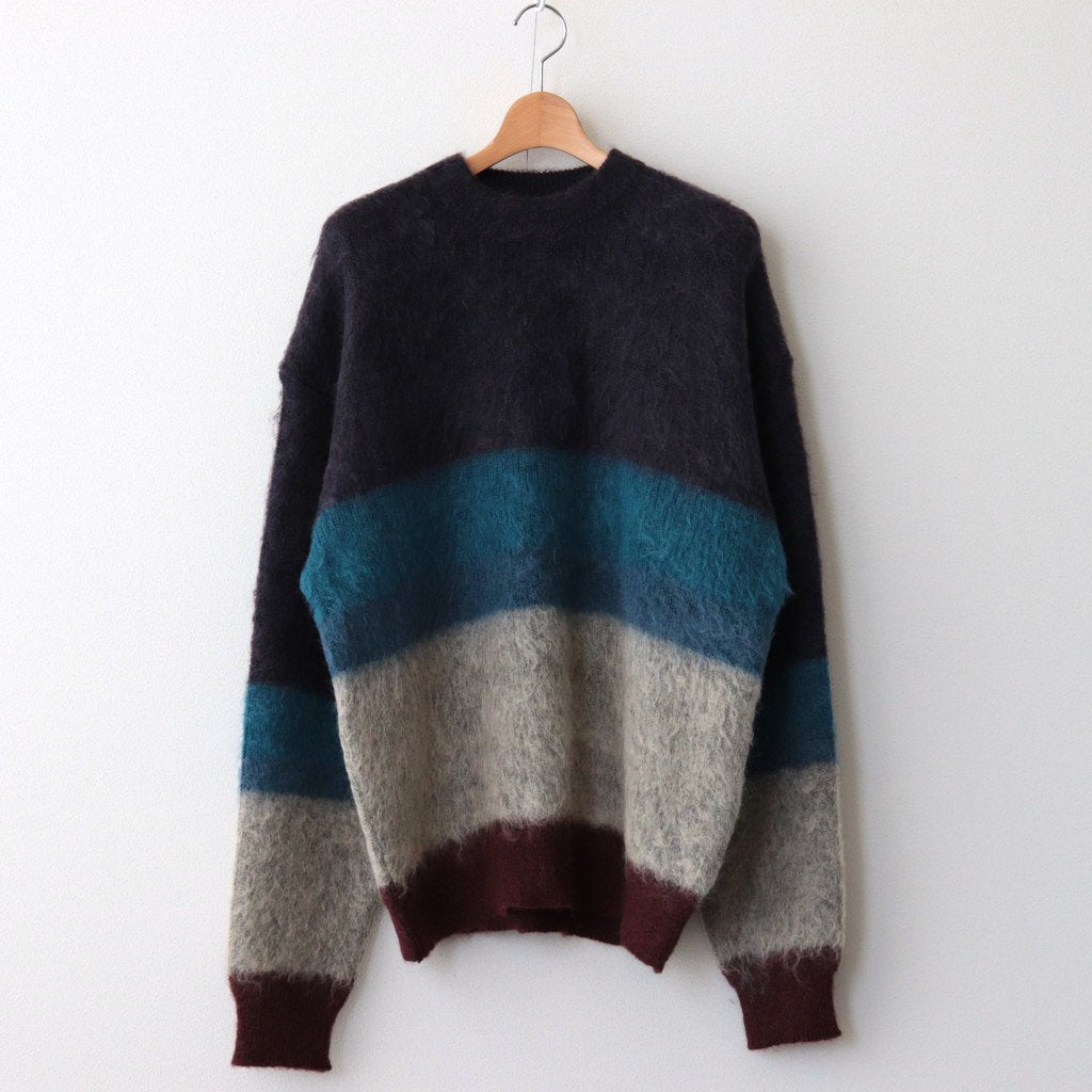 MOHAIR BORDER CREWNECK SWEATER #PURPLE [YK23FW0572S]