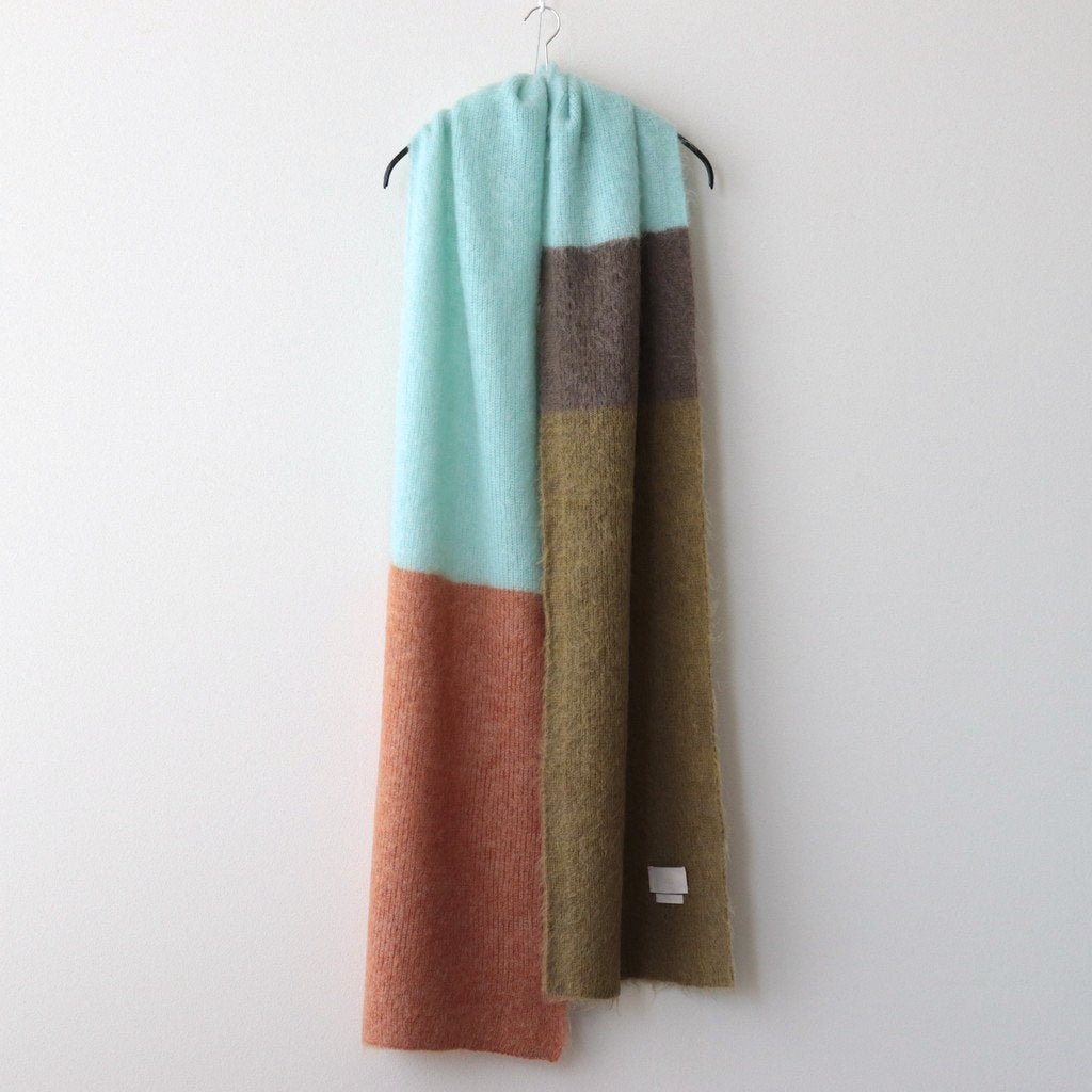MOHAIR BORDER LONG STOLE #PINK [YK23FW0573S]