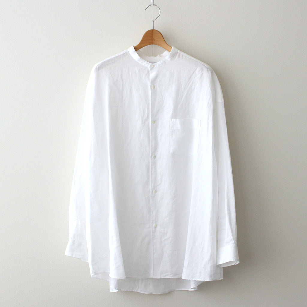 Linen L/S Oversized Band Collar Shirt #WHITE [GM241-50274B] – ciacura