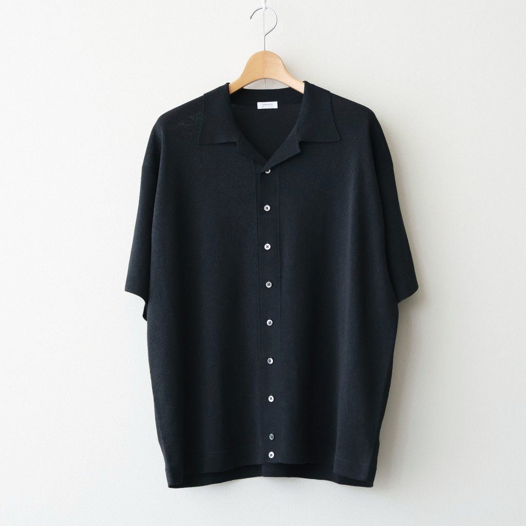 Washi Open Collar S/S Shirt #BLACK [2601-017] - ciacura 三重県