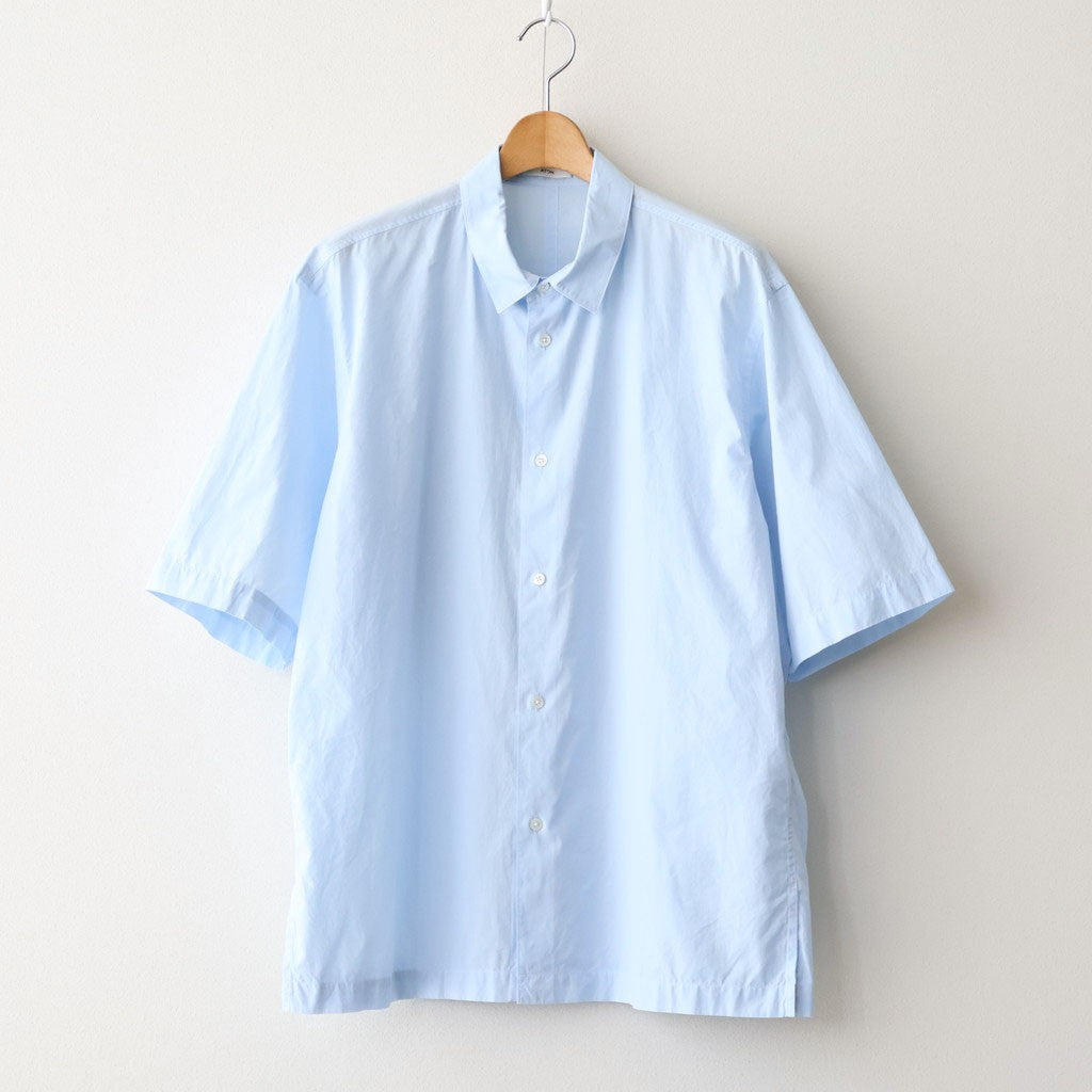 SHRINK COTTON LAWN OVERSIZED HALF SLEEVE SHIRT #SAX [BLAGLM0402