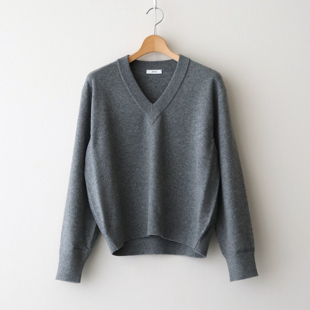 MERINO COLLEGE KNIT V-NECK SWEATER #GRAY(003) [KRAGGW0905] – ciacura