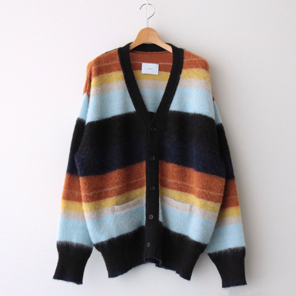 COLOR COMBINATION MOHAIR CARDIGAN #MULTI STRIPES [ST.534-2] _