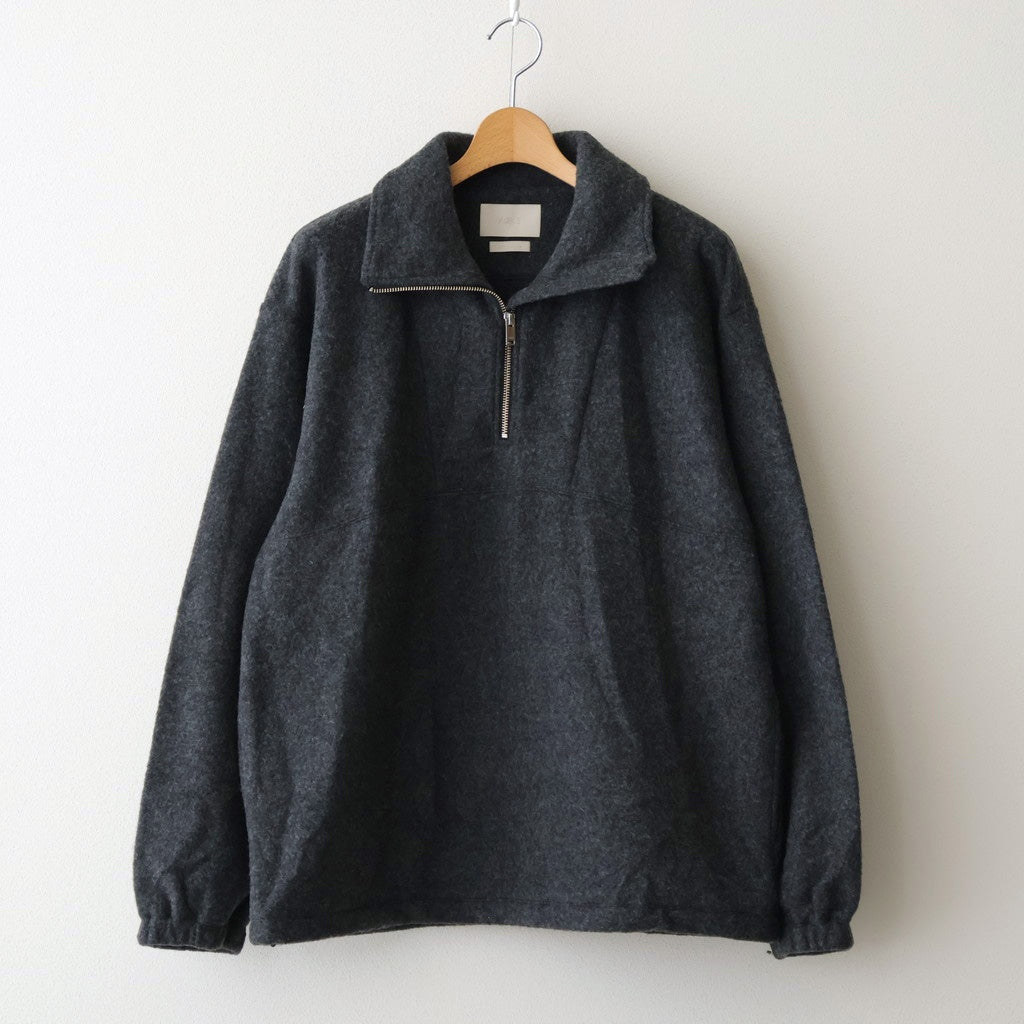 Wool Fleece Half Zip Pullover #CHARCOAL [YK25FW01090B] - ciacura