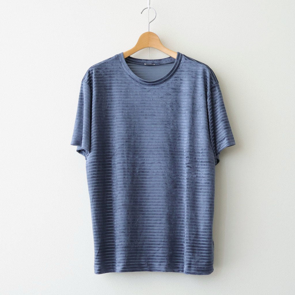 Velour Border T-Shirt #BLUE [I26SS-CUT14] - ciacura 三重県四日市市