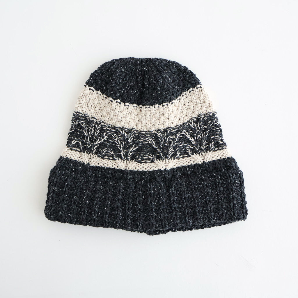 ビーズ付き黒ニット帽 Vanda Knit Hat #Black Mix [N-1505] - ciacura 三重県四日市市の