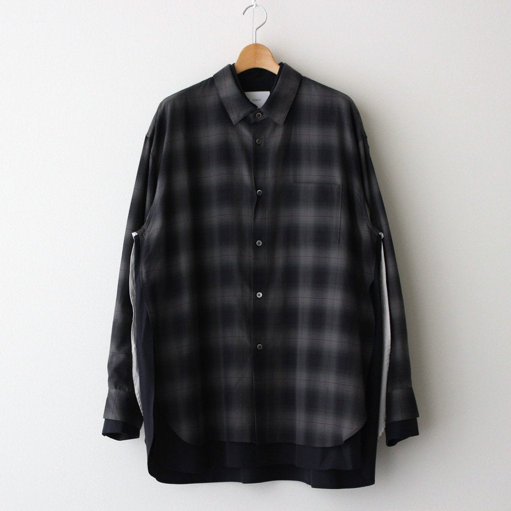 OVERSIZED LAYERED SHIRT #NAVY CHECK [ST.547-2] _ stein