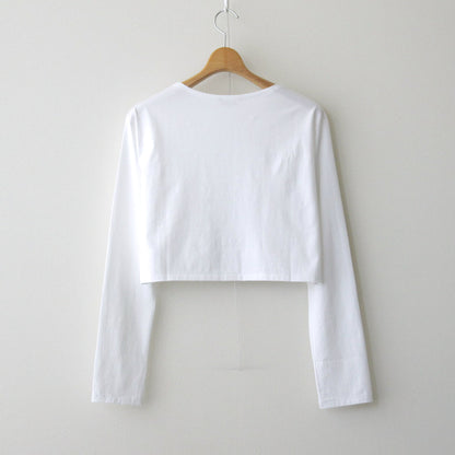 ORGANIC COTTON HIGH GAUGE JERSEY BOAT NECK L/S TEE #WHITE [A24SP01RT]