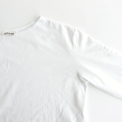 ORGANIC COTTON HIGH GAUGE JERSEY BOAT NECK L/S TEE #WHITE [A24SP01RT]
