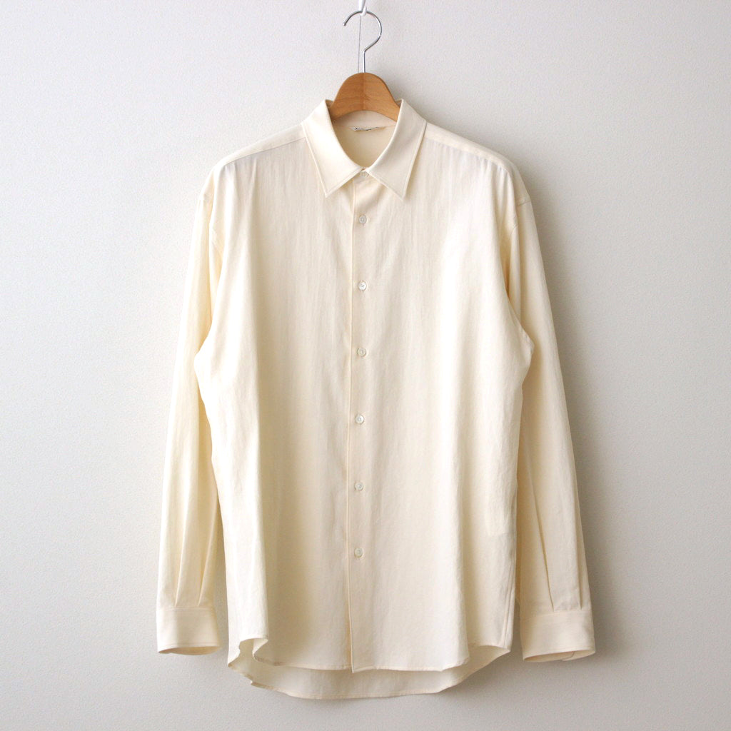 HARD TWIST COTTON SILK VIYELLA SHIRT #IVORY [A24SS02KV]