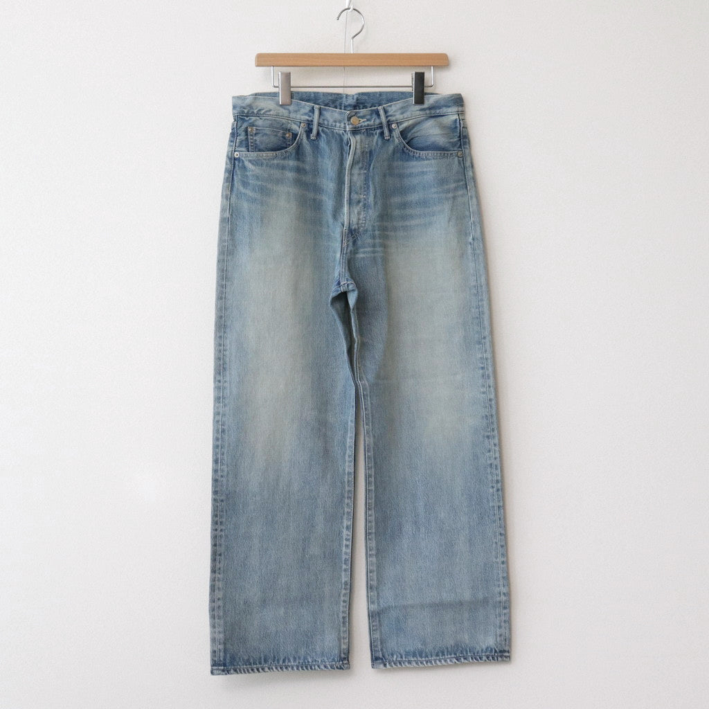 Selvage Denim Five Pocket Wide Straight Pants #LIGHT FADE [GU241-40184LB]