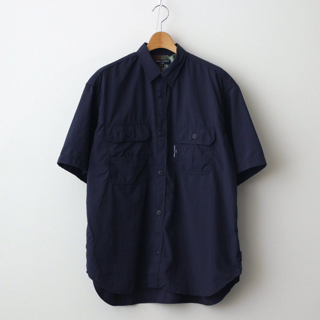 ナイロンタイプライター S/S シャツ #NAVY [HM-B021-051] - ciacura 
