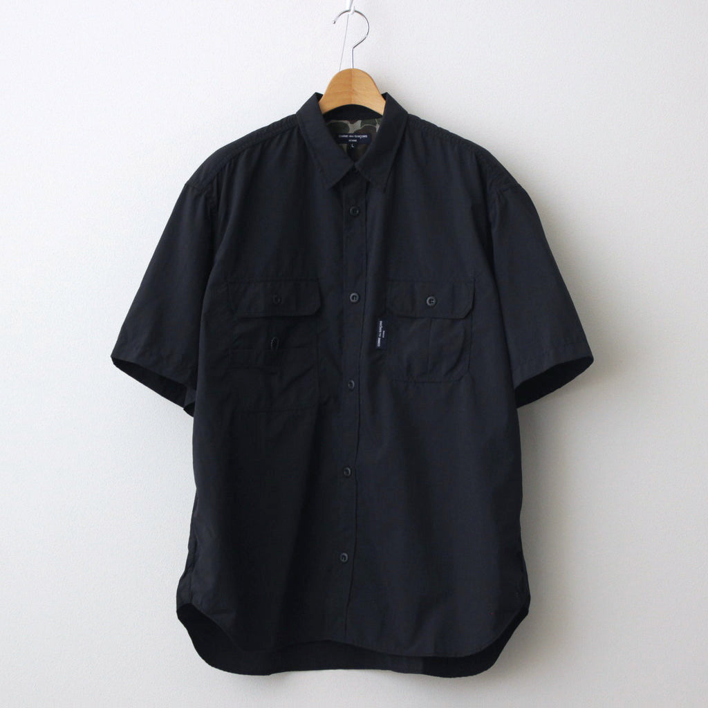 ナイロンタイプライター S/S シャツ #BLACK [HM-B021-051]