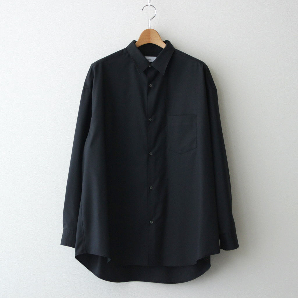 Fine Wool Tropical Oversized Regular Collar Shirt #BLACK [GM241-50040] –  ciacura