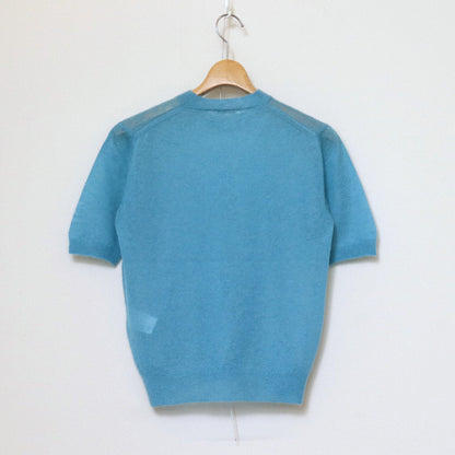 KID MOHAIR SHEER KNIT TEE #TURQUOISE BLUE [A24ST04FG]
