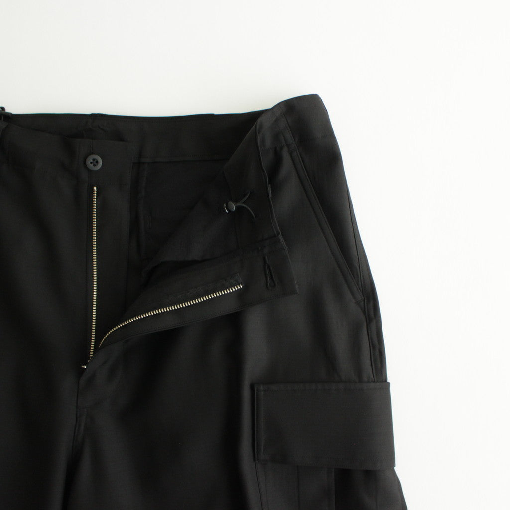Wool Cupro Military Cargo Pants #BLACK [GM241-40077]