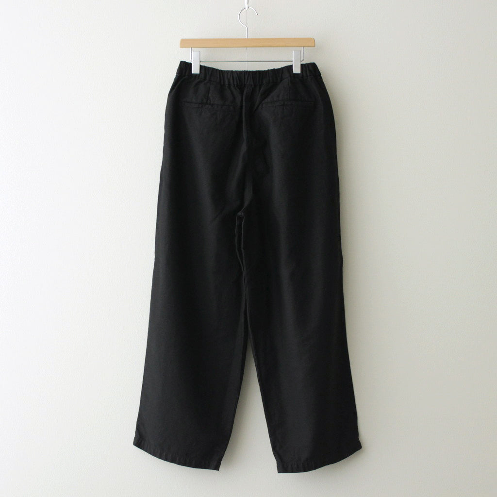 Cotton Linen Moleskin Two Tuck Easy Pants #BLACK [GM241-40090]