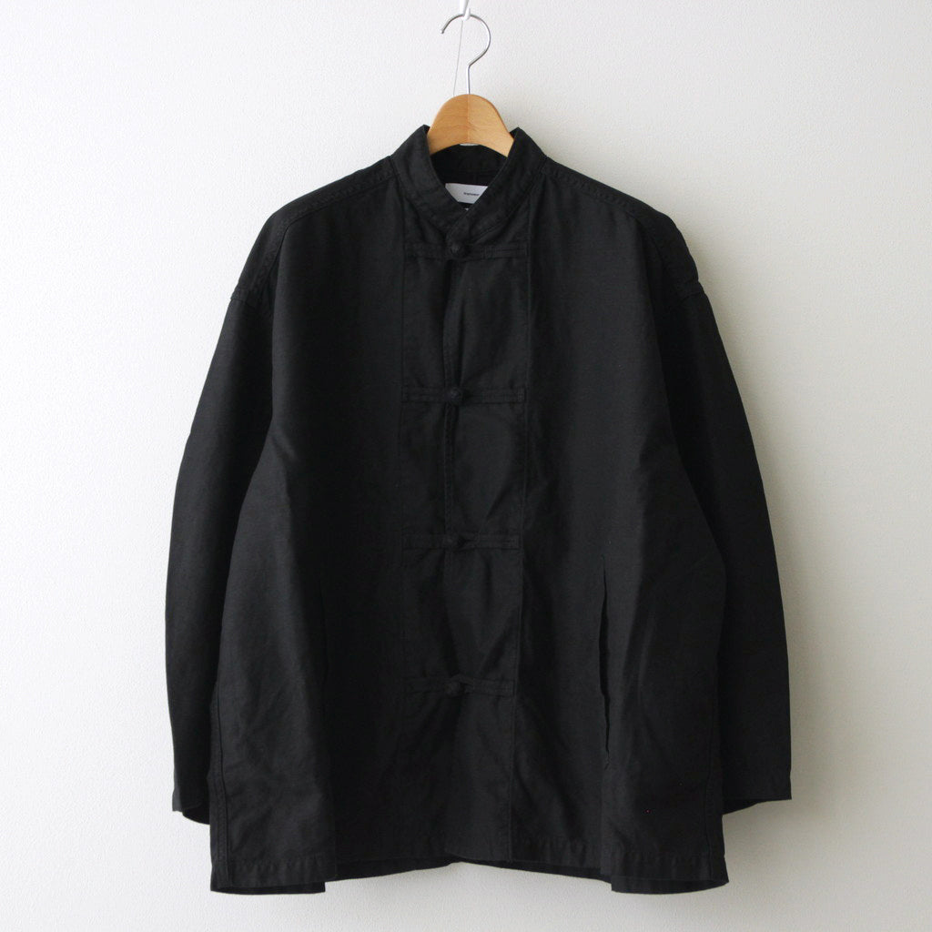 Cotton Linen Moleskin Overdyed Kung-Fu Jacket #BLACK [GM241-20089]