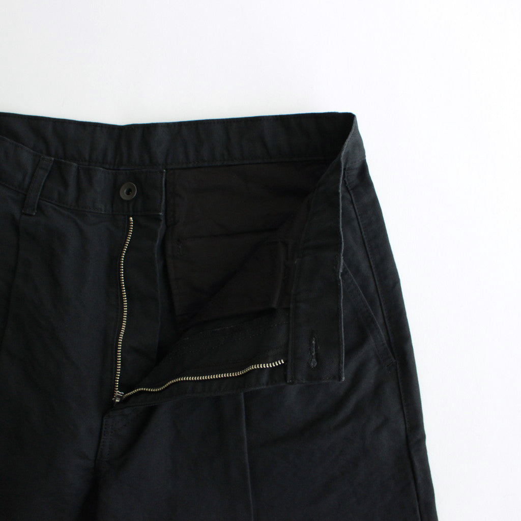 Washi Duck Two Tuck Pants #BLACK [GU241-40154]
