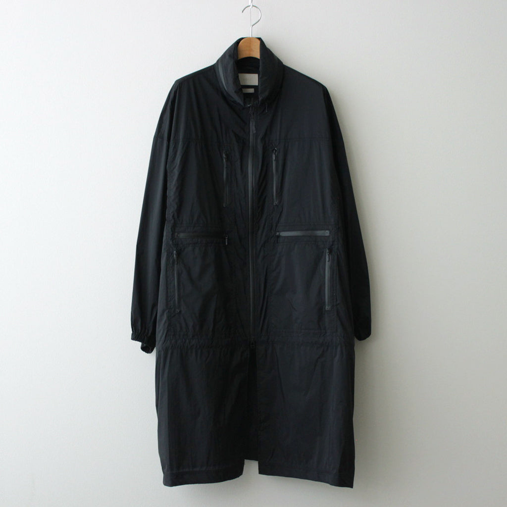 Black nylon long coat○素材 - ジャケット・アウター