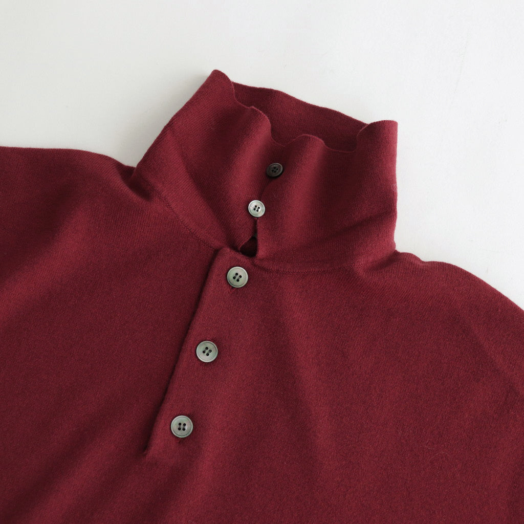 CLASSIC WOOL YARN ‘80 POLO’ JUMPER #RED [NG23W-04SW01C]