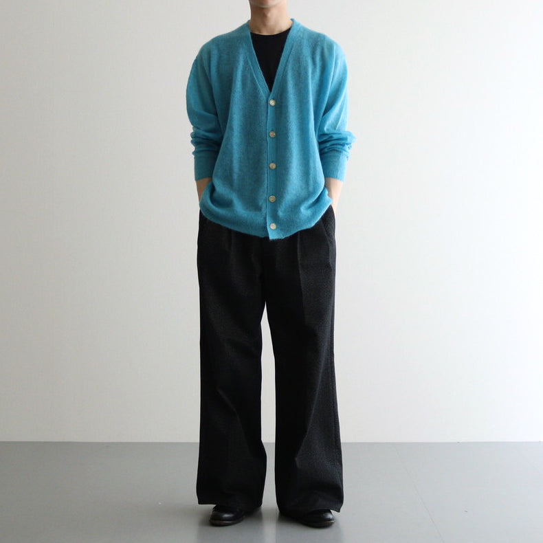 KID MOHAIR SHEER KNIT CARDIGAN #TURQUOISE BLUE [A24SC01FG]