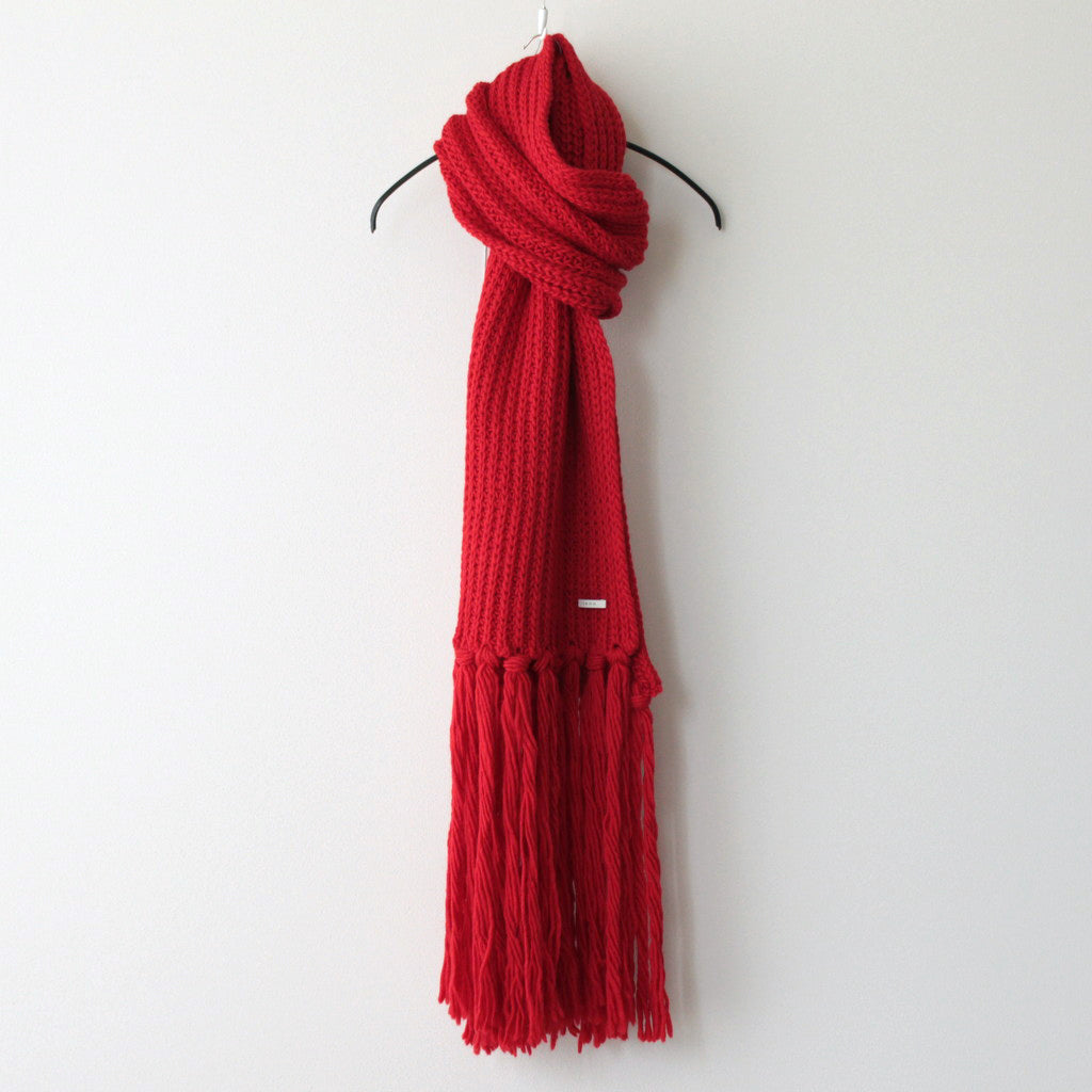 CHUNKY KNIT SCARF #RED [L2302-AC010]