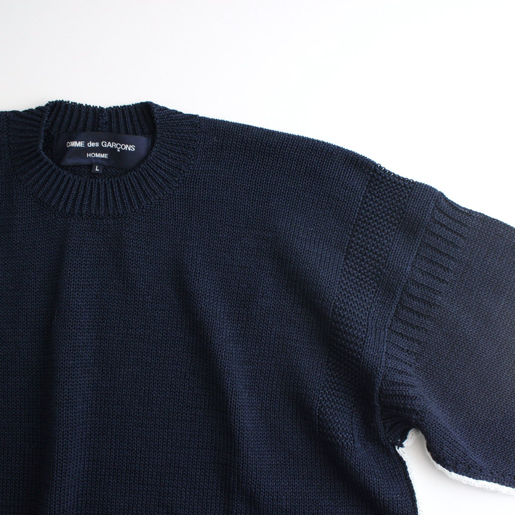 綿ギマ×エステル天竺エンボス加工 セーター #BLACK [HM-N003-051]