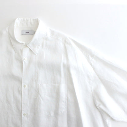 Linen L/S Oversized Regular Collar Shirt #WHITE [GM241-50273B]