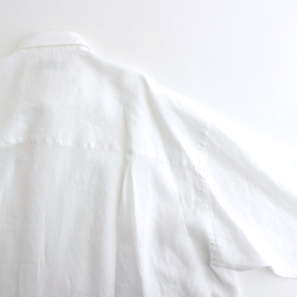 Linen L/S Oversized Regular Collar Shirt #WHITE [GM241-50273B]