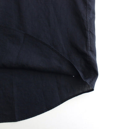 Linen L/S Oversized Regular Collar Shirt #NAVY [GM241-50273B]