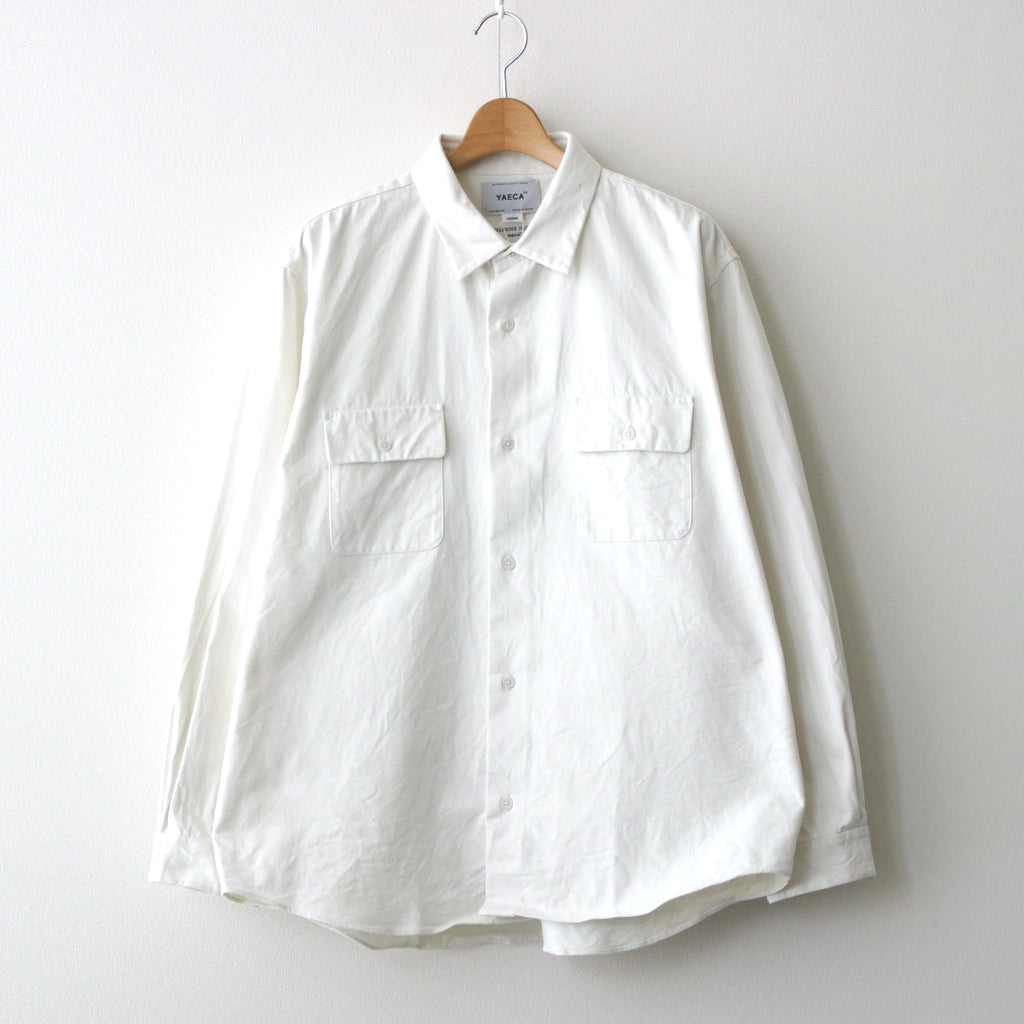 BUTTON SHIRT FLAP POCKET #off white [13156]