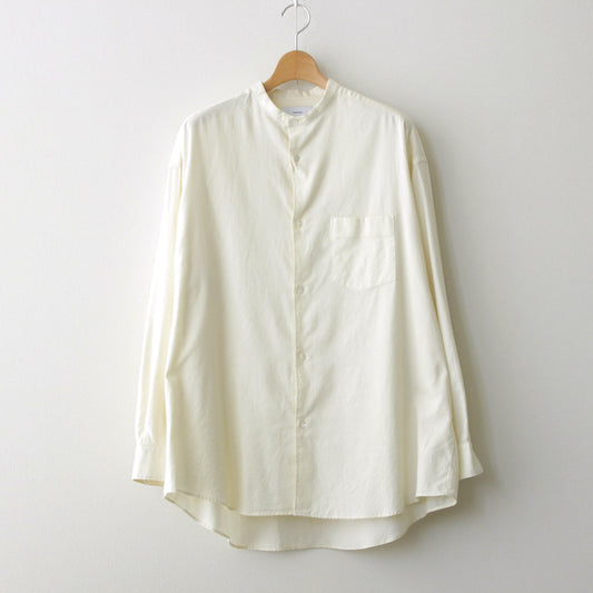 Cotton Cashmere L/S Oversized Band Collar Shirt #IVORY [GM234-50074B]