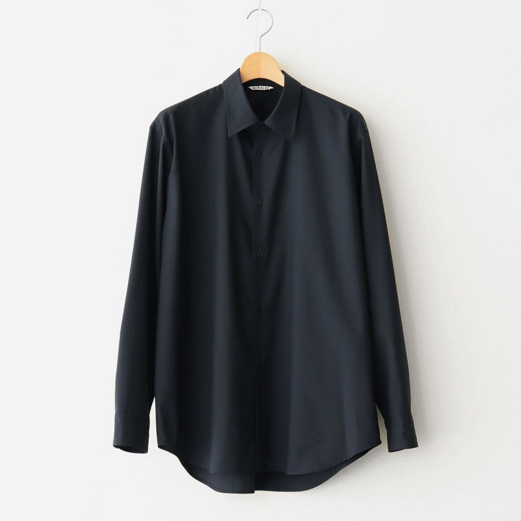 SUPER FINE TROPICAL WOOL SHIRT #TOP DARK NAVY [A25SS01WT] – ciacura