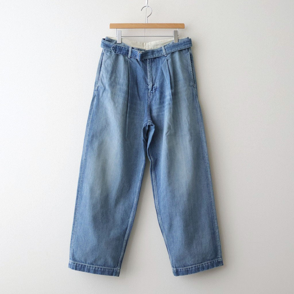 Selvage Denim Belted Pants #INDIGO_LIGHT FADE [GU261-40064LB