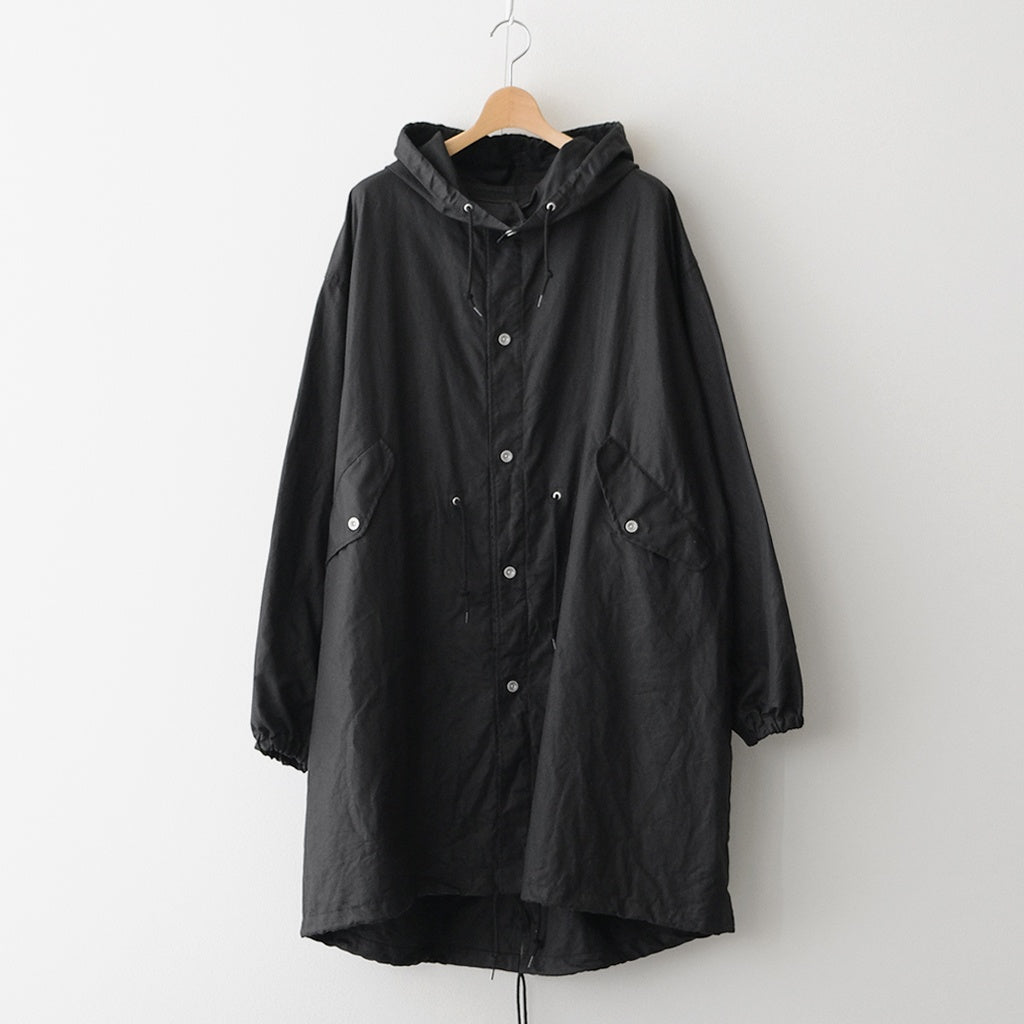 美品！　オッシュマンズ　ダブルフェイスモッズコート　ブラック　XL 綿麻ツイル 製品洗い モッズコート #BLACK [HQ-C002-051] - ciacura