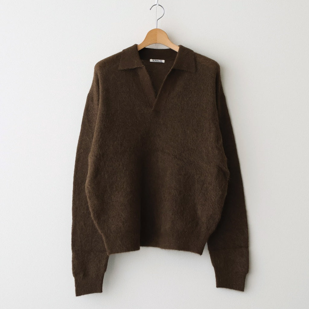 トップス BABY SURI ALPACA SHEER KNIT SKIPPER POLO BABY SURI ALPACA SHEER KNIT SKIPPER POLO – COVERCHORD