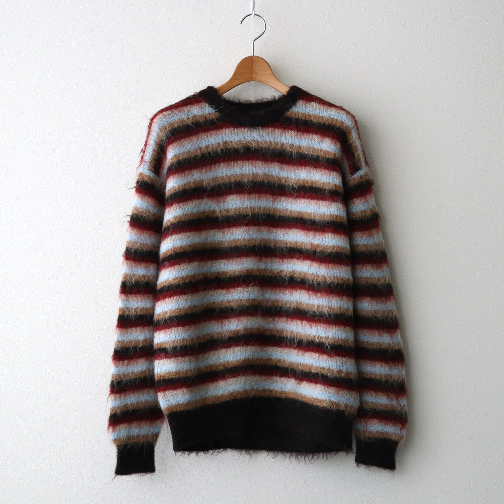 MOHAIR BORDER SWEATER #BROWN×RED [YK24FW0824S] – ciacura