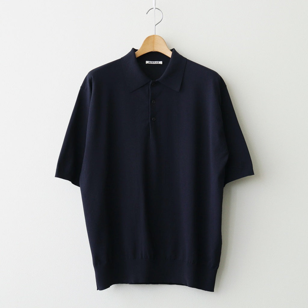 GIZA HIGH GAUGE KNIT POLO #DARK NAVY [A26SP03KA] - ciacura 三重県