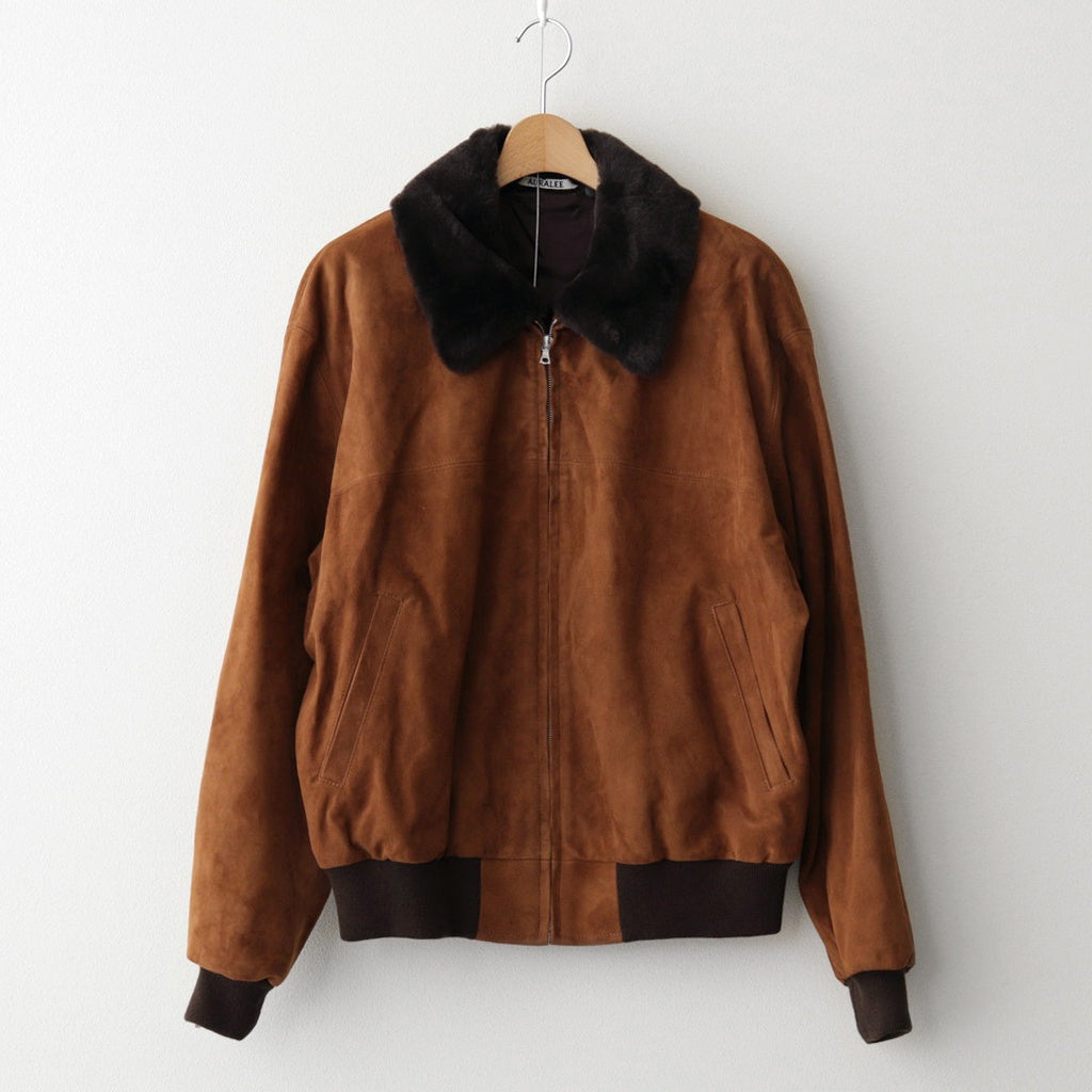 GOAT SUEDE ZIP BLOUSON #CAMEL BROWN [A25AB01GS] – ciacura