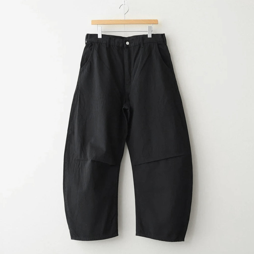 綿デニム 製品洗い ワイドパンツ #BLACK [HQ-P015-051] - ciacura 三重